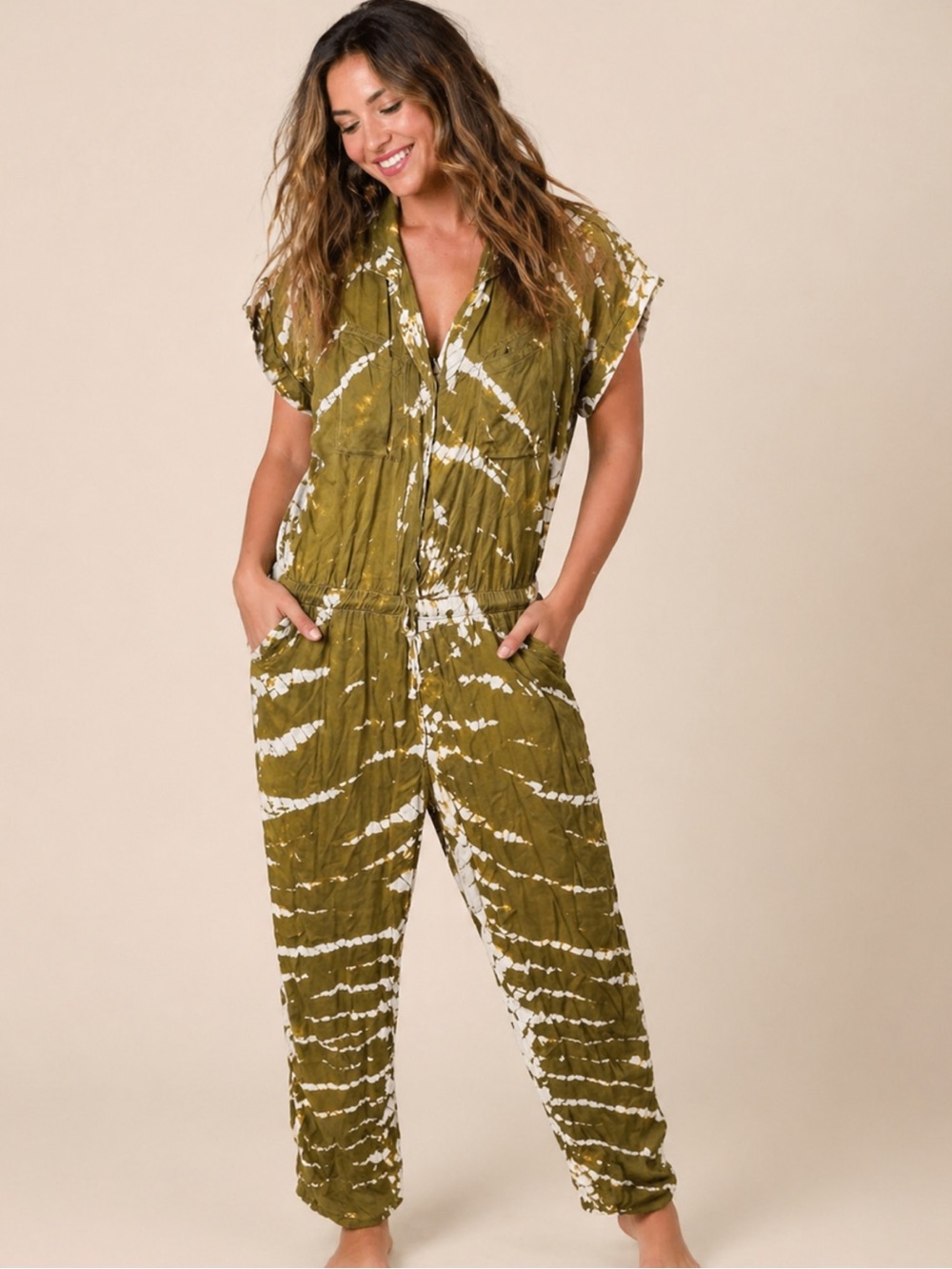 YOUNG FABULOUS & BROKE | Truman Tie Dye Jumpsuit Size M